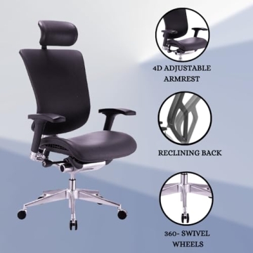 GM Seating Dreem Ergonomic Leather Office Chair for Comfort