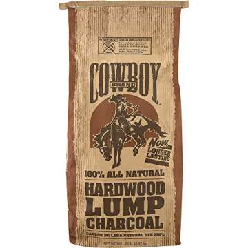 Cowboy All Natural Easy Light Natural Renewable Hardwood Lump BBQ Charcoal Briquettes for Grilling a...