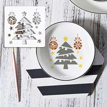Sosanping Christmas Stencils - Eco-Friendly Craft Stencils for Holiday Decor