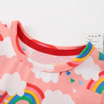 Youlebao Girls Long Sleeve Cotton Cartoon Dress