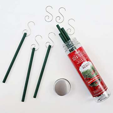 Scentsicles Christmas Berry Scented Christmas Ornaments with Hooks - 1 Bottle (6 Sticks Total)