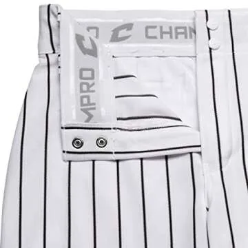 CHAMPRO mens Classic Youth Triple Crown Pinstripe Polyester Baseball Knicker, White, Black, X-Large US