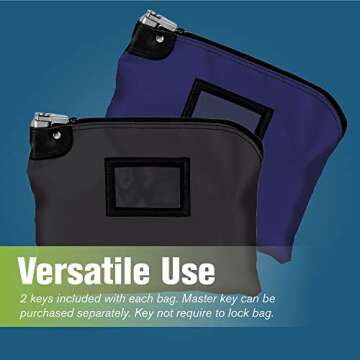 Secure Laminated Nylon Locking Deposit Bag with Keys