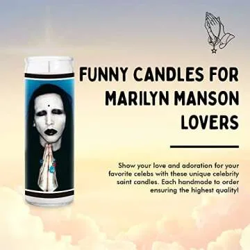 Marilyn Celebrity Prayer Candle - Saint Candle - 8 inch Glass Prayer Culture Votive - Handmade in USA - Funny Celeb Rock Death Metal Goth Gift