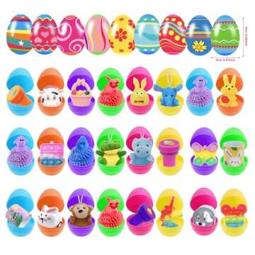 Colorful 36 Pack Easter Eggs Filled Fidget Toys for Kids