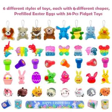 Prefilled Colorful Easter Eggs with Fidget Toys for Kids