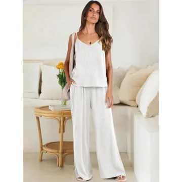 Stylish ANRABESS Women’s 2 Piece Linen Lounge Set