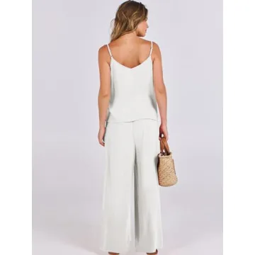 Stylish ANRABESS Women’s 2 Piece Linen Lounge Set