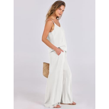 Stylish ANRABESS Women’s 2 Piece Linen Lounge Set