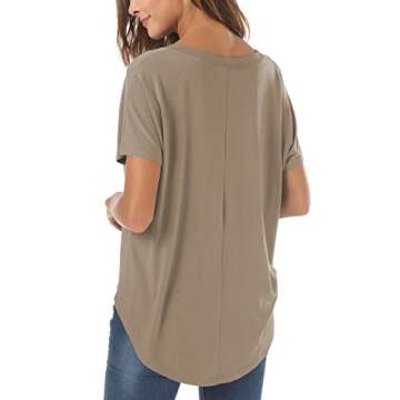 Light Coffee Oversized Tshirt Women Summer Short Sleeve High Low Loose Oversized Basic Tops T Shirt Light Coffee Medium