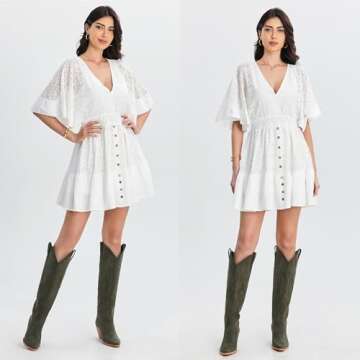 Stylish iiimmu Knee High Cowboy Boots for Women