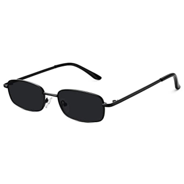 Fozono Retro Rectangle Sunglasses for Women - 90s Style UV400 Protection