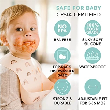 Loulou Lollipop Silicone Feeding Bib for Babies 3-36 Months