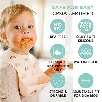 Loulou Lollipop Silicone Feeding Bib for Babies 3-36 Months