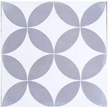 Rustico Cement Tile 8x8 Gray/White Pack of 13