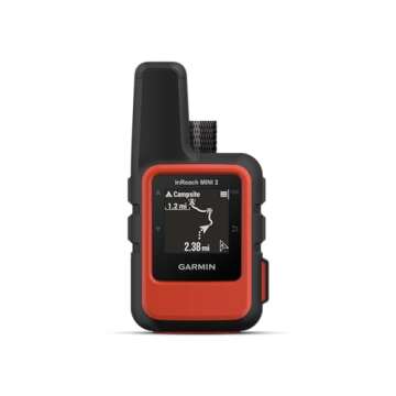 Garmin inReach Mini 2 Satellite Communicator, Lightweight Compact Rugged Design, Portable GPS Handheld for Hiking, Two-Way Text Messaging Device Bundle with Accessories (Flame Red)
