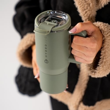 HydroJug Coffee Traveler 20 oz - Leak-Resistant, Ceramic-Lined Insulated Travel Coffee Mug with Flip...