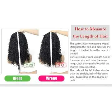 XSY Headband Wig Human Hair Deep Wave 16 Inch Curly Headband Wigs Glueless None Lace Front Wigs for Black Women Deep Curly Headband Half Wigs 150% Density Natural Color