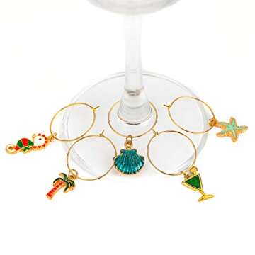 Wine Glass Charms Wine Charms for Stem Glasses Wine Glass Markers Wine Glass Identifier Charms Drink...