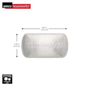 Amco Rub Away Bar, Stainless Steel Odor Absorber (4" x 2.25") - Dishwasher Safe Kitchen & Outdoor Es...