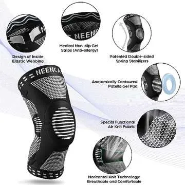 NEENCA Professional Knee Brace for Pain Relief, Medical Knee Support with Patella Pad & Side Stabili...