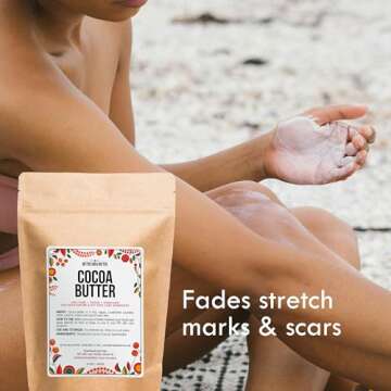 Better Shea Butter Cocoa Butter - 8 oz Block, Deeply Moisturizes Skin, Diminishes Scars, Stretch Mar...
