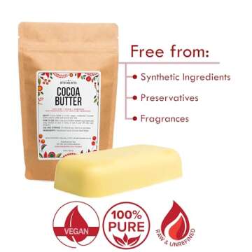 Better Shea Butter Cocoa Butter - 8 oz Block, Deeply Moisturizes Skin, Diminishes Scars, Stretch Marks, Soothes Dry Skin