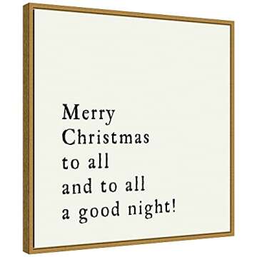 Amanti Art Framed Canvas Wall Art 22x22 Merry Christmas To All Portfolio, Framed Wall Art Canvas, Ho...