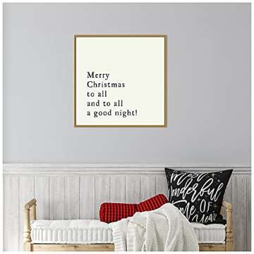 Amanti Art Framed Canvas Wall Art 22x22 Merry Christmas To All Portfolio, Framed Wall Art Canvas, Holidays Artwork, Modern Contemporary Decor, Medium Painting for Living Room, Bedroom