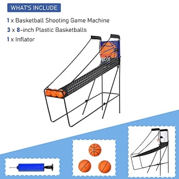 Soozier Basketball Hoop Arcade Game with Electronic Score Board for 1 to 2 Players