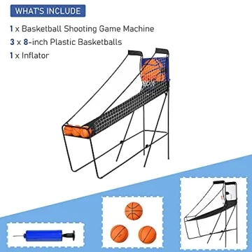 Soozier Basketball Hoop Arcade Game with Electronic Score Board for 1 to 2 Players