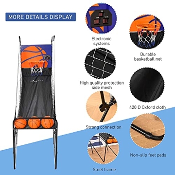 Soozier Basketball Hoop Arcade Game with Electronic Score Board for 1 to 2 Players
