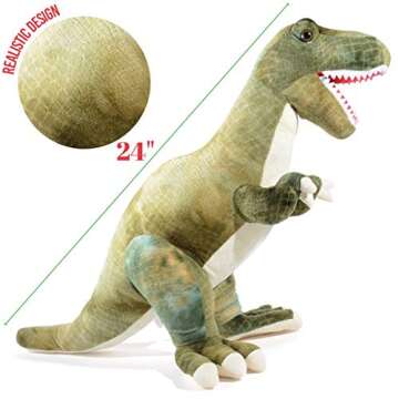 PREXTEX 24" Giant Plush Dinosaur T-Rex Jumbo Cuddly Soft Dinosaur Toys for Kids