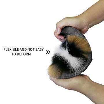 HIPRETTYUS Women's Real Fox Fur Slides, Open Toe Cute Feather Fur Slippers, Indoor or Outdoor Comfor...