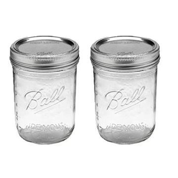 Ball Jar Set of 2 - Clear Wide Mouth Pint 16 oz