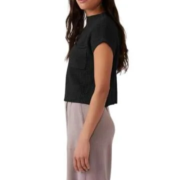 Langwyqu Sleeveless Knit Sweater Vest for Women in Black