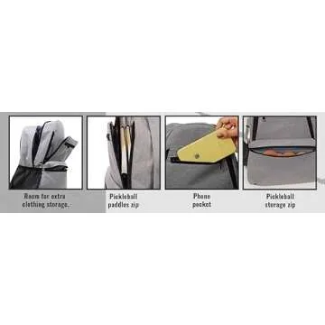 Durable BALLER TM Pickleball Bag for Men and Women
