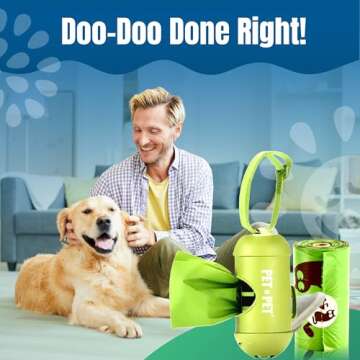 Pet N Pet 720 Counts, Unscented Dog Poop Bags Rolls, 38% Plant Based & 62% PE Poop Bags For Dogs with Dispenser, 48 Rolls Extra Thick Dog Waste Bag, Doggie Poo Bag