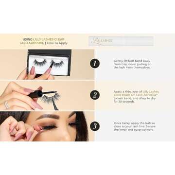 Lilly Lashes 3D Miami in Faux Mink | False Eyelashes, Dramatic Look and Feel, Reusable & Non-Magnetic Lashes,100% Handmade Vegan, Silk Like Luxury Fibers