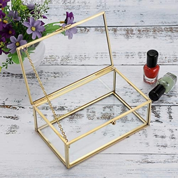 Hipiwe Vintage Glass Keepsake Box for Elegant Storage