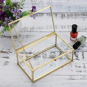 Hipiwe Vintage Glass Keepsake Box for Elegant Storage