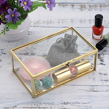 Hipiwe Vintage Glass Keepsake Box for Elegant Storage
