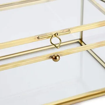 Hipiwe Vintage Glass Keepsake Box for Elegant Storage