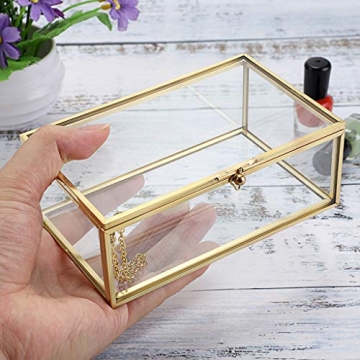 Hipiwe Vintage Glass Keepsake Box for Elegant Storage