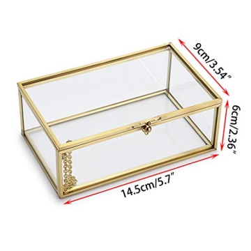 Hipiwe Vintage Glass Keepsake Box for Elegant Storage