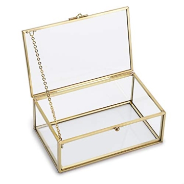 Hipiwe Vintage Glass Keepsake Box for Elegant Storage