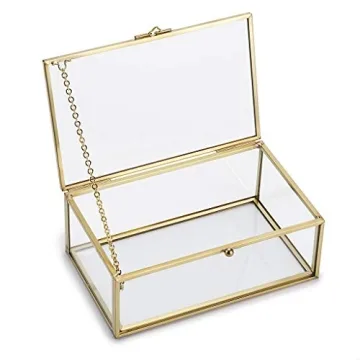 Hipiwe Vintage Glass Keepsake Box for Elegant Storage