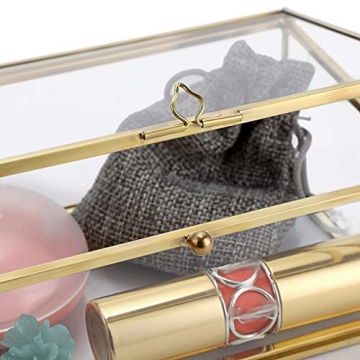 Hipiwe Vintage Glass Keepsake Box for Elegant Storage