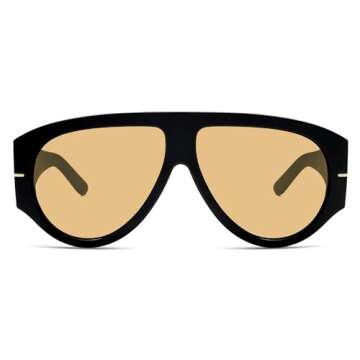 HERJOUR Oversized Retro Aviator Sunglasses Womens Mens 70s Classic Vintage Sun Glasses AR82227