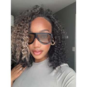 HERJOUR Oversized Retro Aviator Sunglasses Womens Mens 70s Classic Vintage Sun Glasses AR82227